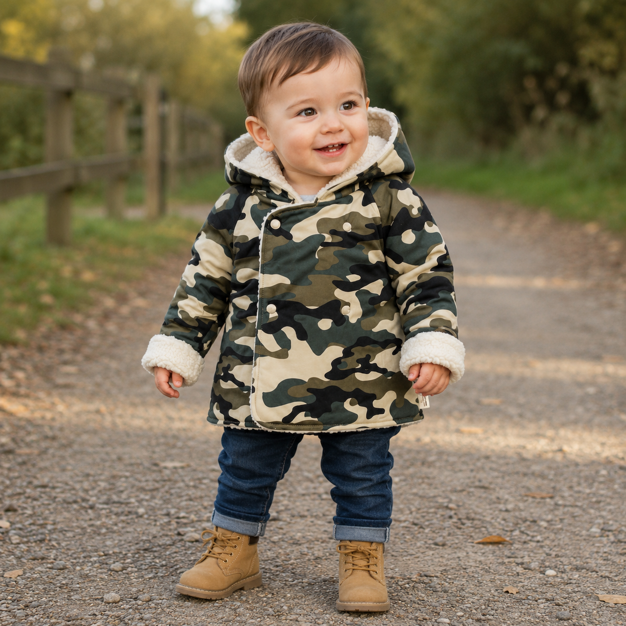 Boys Sherpa-Lined Hooded Coat